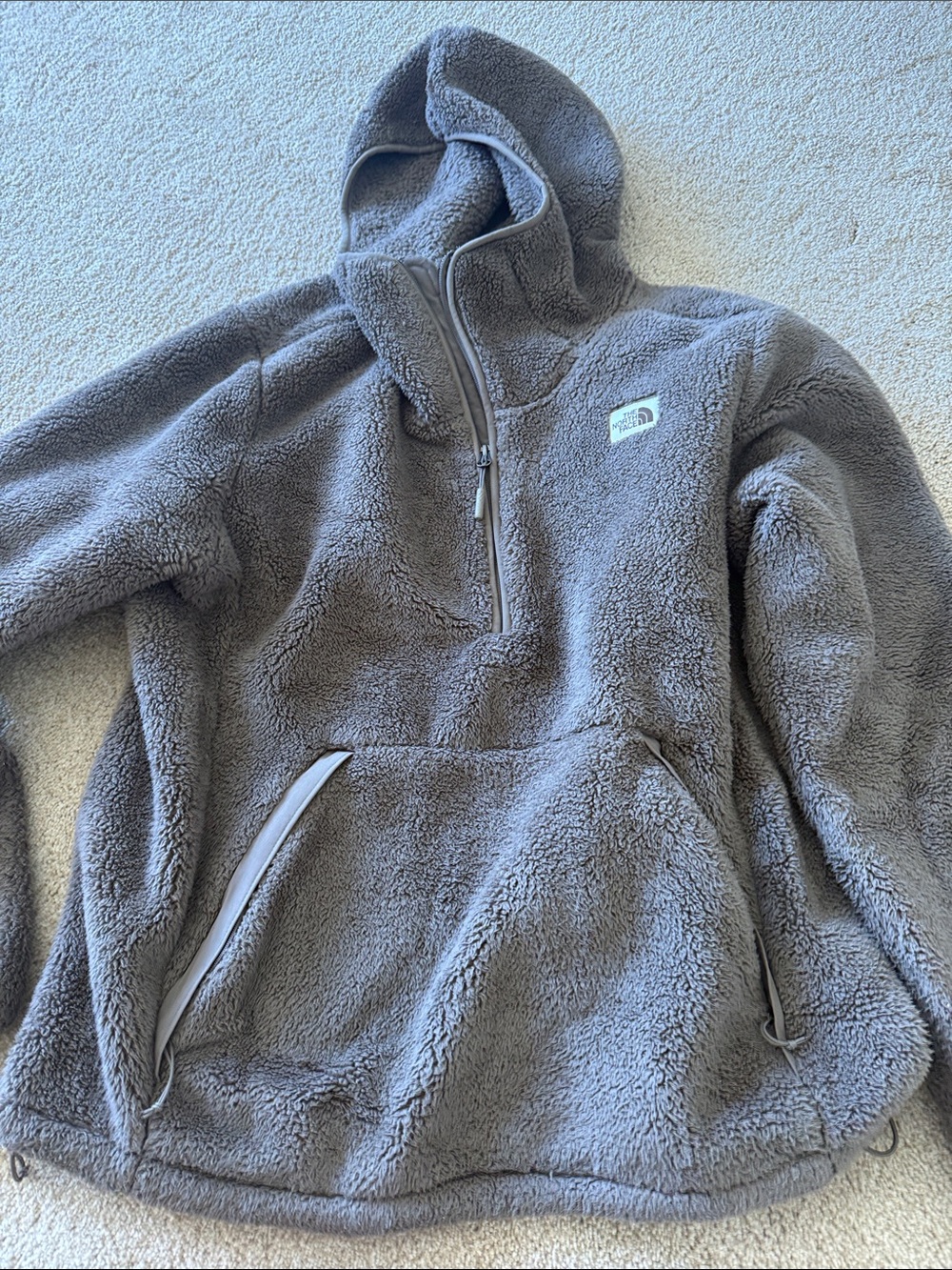 The North Face Gray Sherpa Half-Zip Hoodie